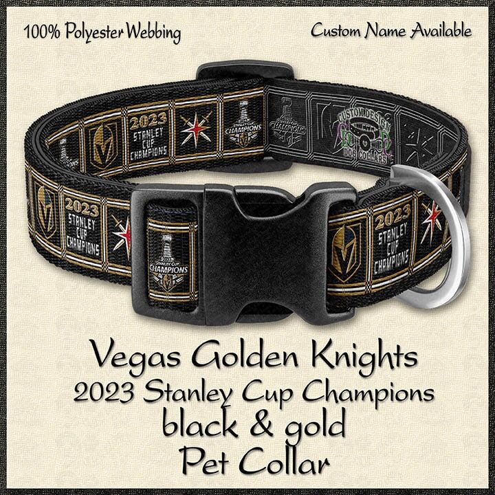Hot Pink or Black & Gold Stanley Cup Champions 2023 Vegas Golden Knights Dog Collar - product image
