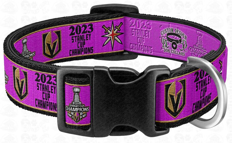 Hot Pink or Black & Gold Stanley Cup Champions 2023 Vegas Golden Knights Dog Collar - product image