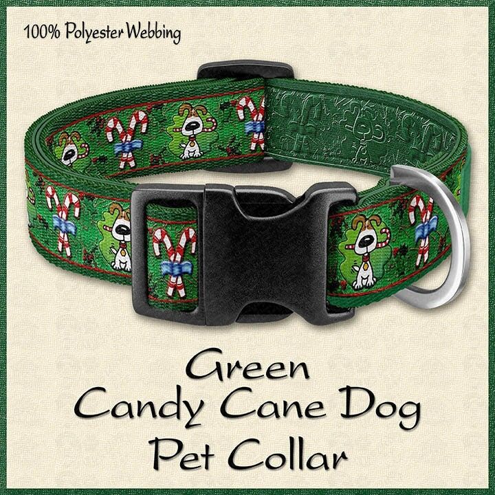 Candy Cane Dog Holiday Xmas Christmas Designer Novelty Dog Collar - product image