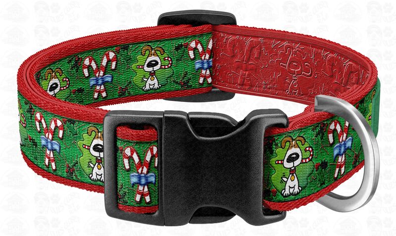 Candy Cane Dog Holiday Xmas Christmas Designer Novelty Dog Collar - product image