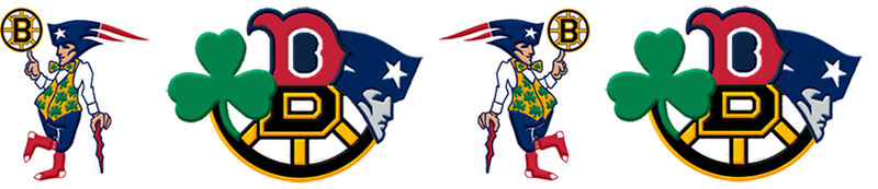 Boston Sports Collage ver. No2 - Sox - Bruins - Patriots - Celtics Grosgrain Ribbon Custom Printed by the Yard - product image
