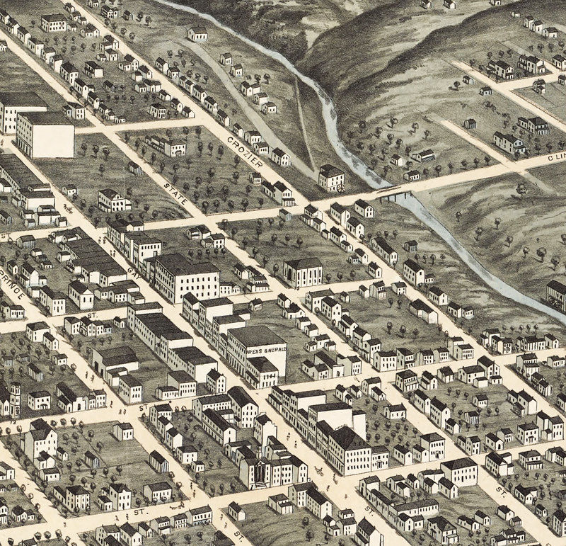 Panoramic view of Knoxville Knox County Tennessee 1871 VINTAGE MAPS