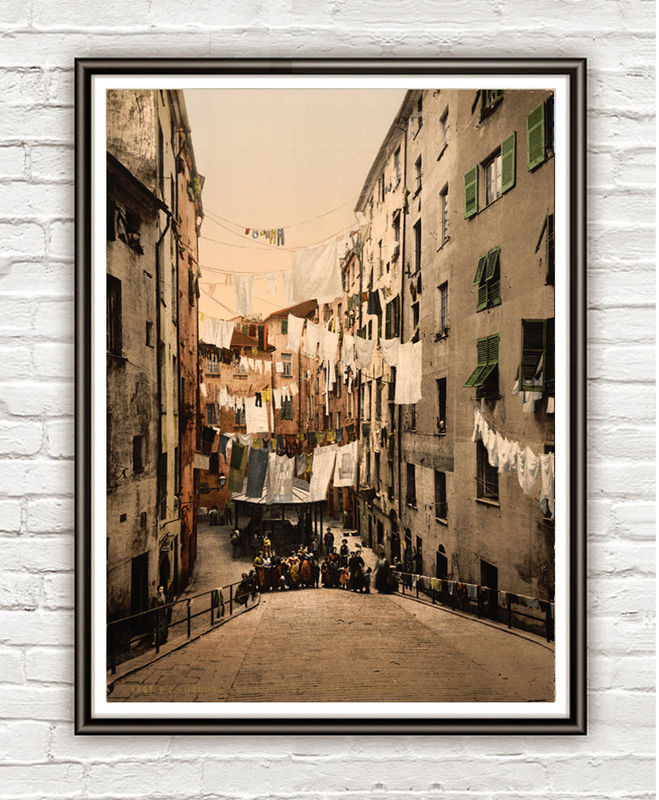 Vintage Photo of Genoa Genova Italy Italia 1895 - product images
