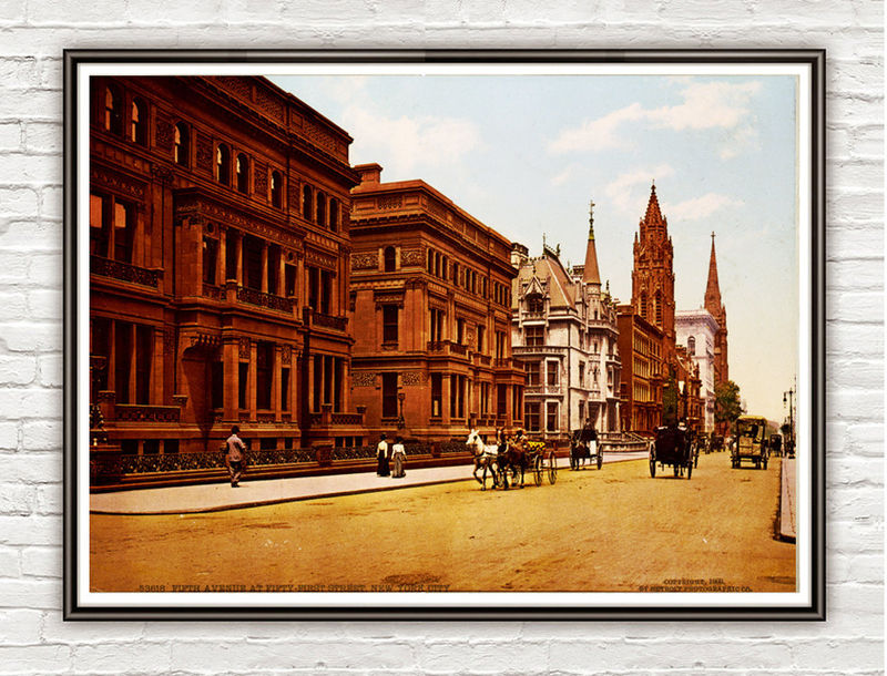 Vintage Photo of New York, Fifth Avenue 1900 - product images