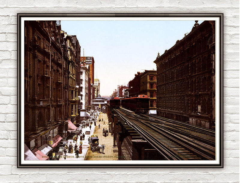 Vintage Photo of Chicago, Wabash Ave 1900 - product images