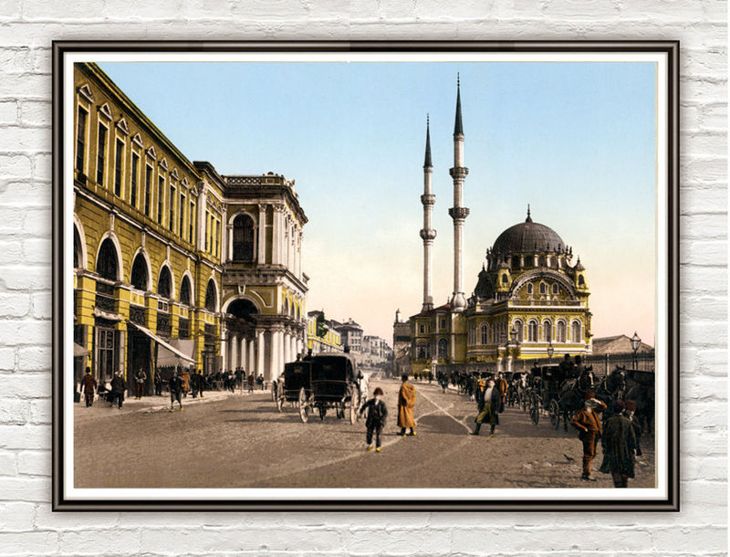 Vintage Photo of Constantinople Istanbul Place de Tophane 1908 - product images