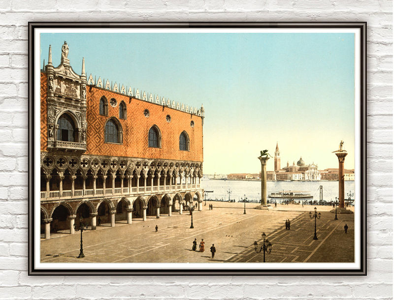 Vintage Photo of Venice San Marcos Square Italy Italia 1895 - product images