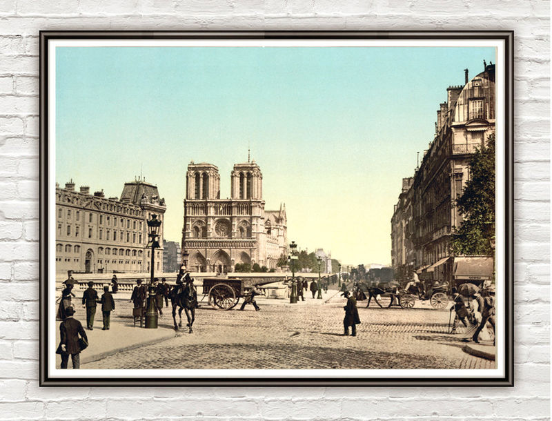 Vintage Photo of Paris, Notre Dame, France 1895 - product images
