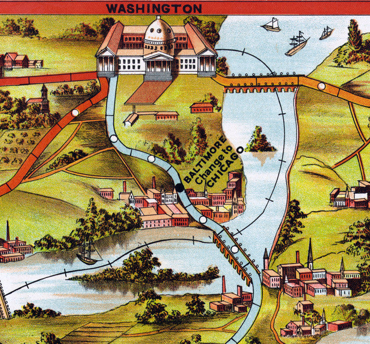 Vintage Board Game Road To Washington 1884 VINTAGE MAPS AND PRINTS
