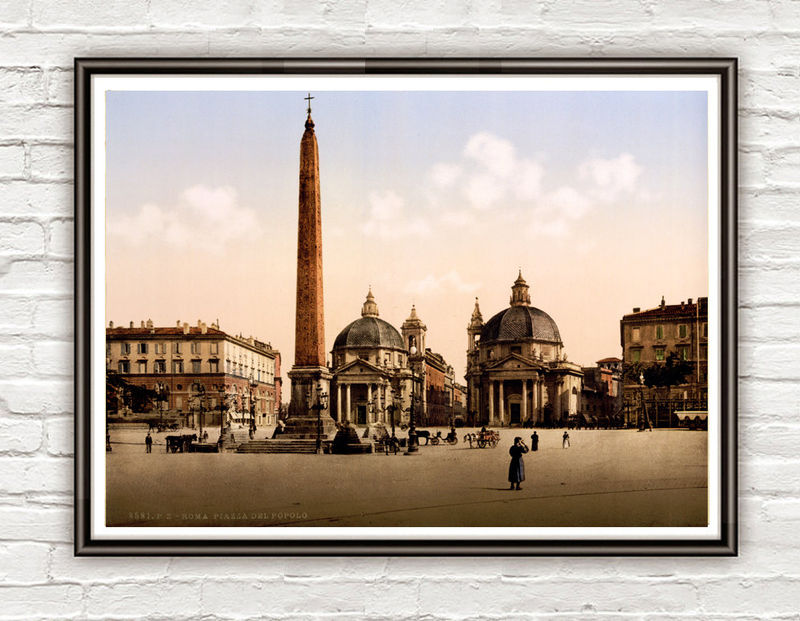 Vintage Photo of Rome Italy Italia Piazza del Popolo 1895 - product images