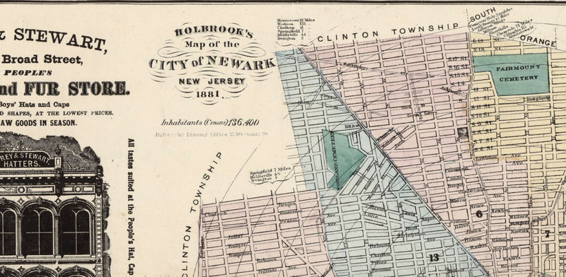 Old Map of Newark New Jersey 1881 Vintage Map Wall Map Print - VINTAGE MAPS AND PRINTS