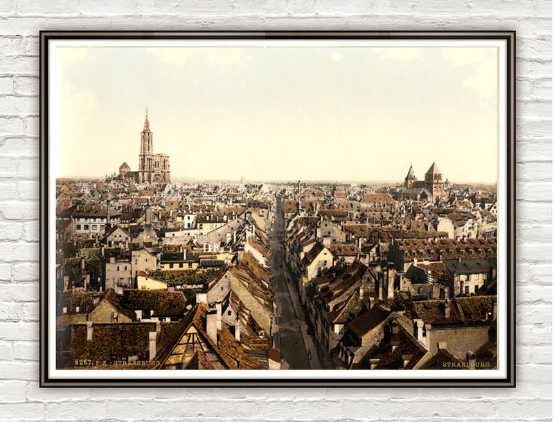 Vintage Photo of Panoramic Strasbourg, Alsace 1895 - product images