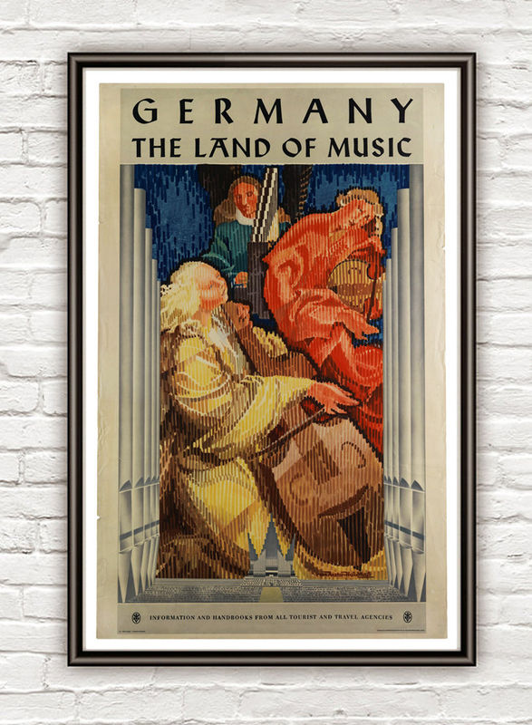 Vintage Poster of Germany , The Land of Music, 1941 VINTAGE MAPS AND