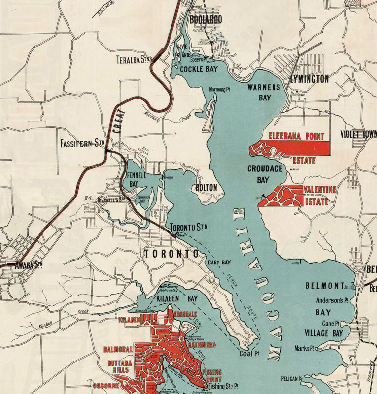 Map Of Belmont Nsw Old Map Of Lake Macquarie And Newcastle Australia 1908 - Vintage Maps And  Prints