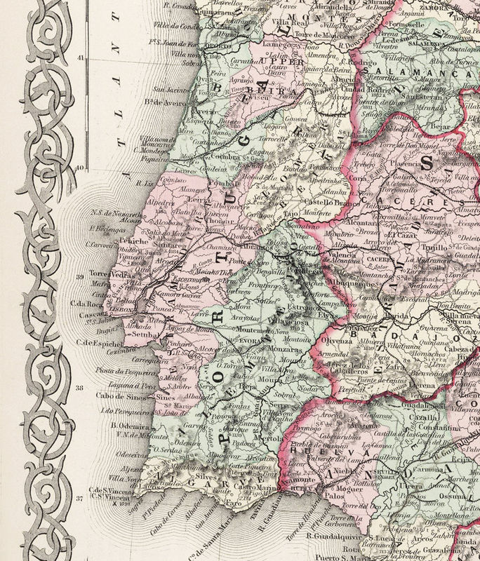 Old Map of Spain 1886 Vintage Map Wall Map Print - VINTAGE MAPS AND PRINTS