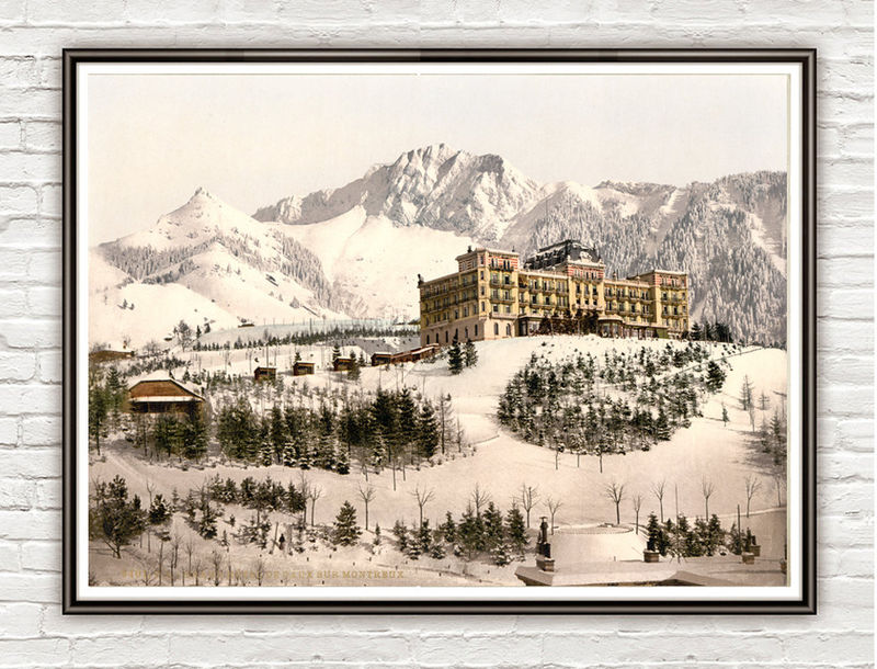 Vintage Photo of Grand-H??tel de Caux, Montreux,, Switzerland 1895 - product images