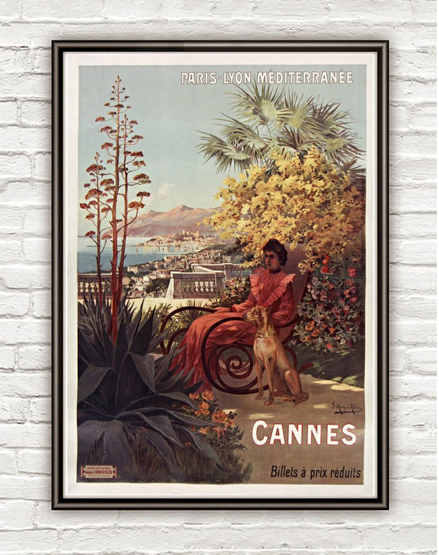 Vintage Poster of Cannes 1904 Tourism poster travel - product images