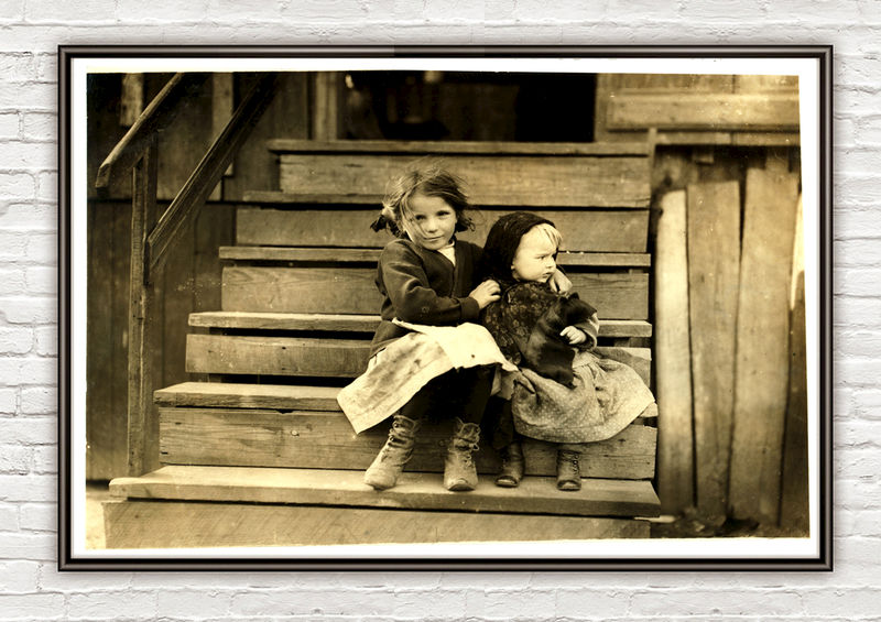 Lewis Hine Little Julia tending baby at home, Bayou La Batre, Alabama, 1911 - product images
