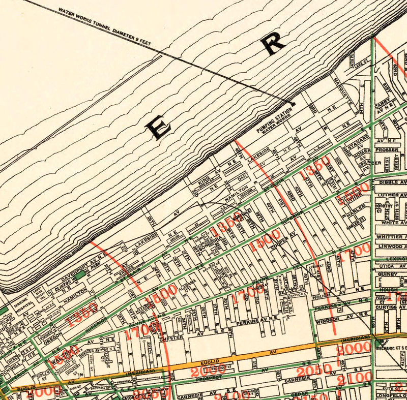 Old Map of Cleveland and suburbs 1912 Vintage Map Wall Map Print