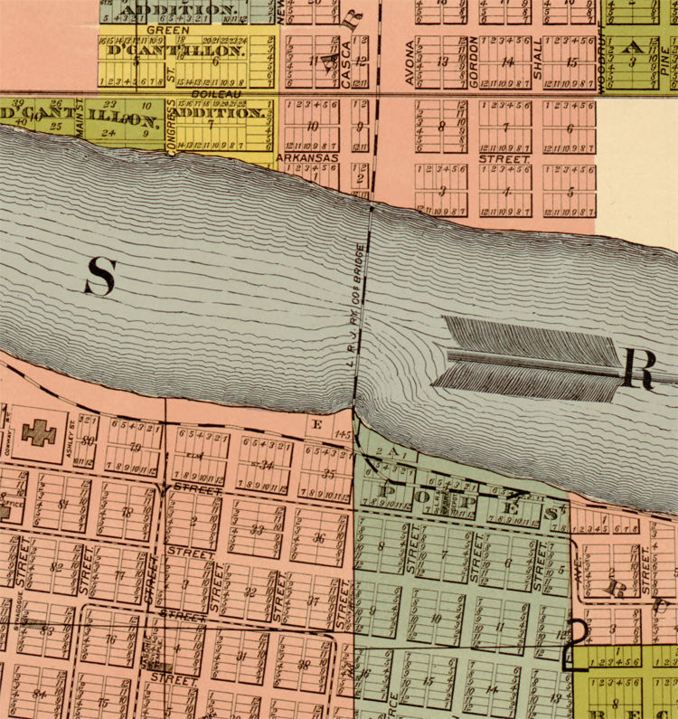 Old Map of Little Rock Arkansas 1882 Vintage Map VINTAGE MAPS AND PRINTS