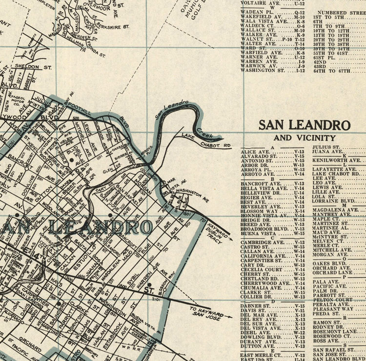 Old map Oakland Alameda Berkeley San Leandro Vintage Map Wall Map Print