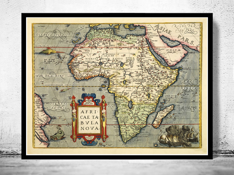 Old Map of Africa 1579 Vintage Map Wall Map Print - VINTAGE