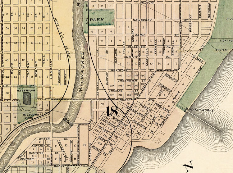 Old Map of Milwaukee 1893 Vintage map VINTAGE MAPS AND PRINTS