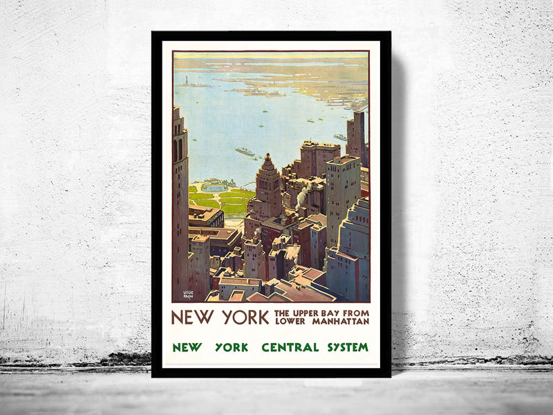 Vintage Poster of New York 1920 Tourism poster travel
