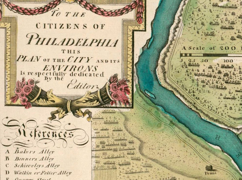 Old Map of Philadelphia 1700 VINTAGE MAPS AND PRINTS