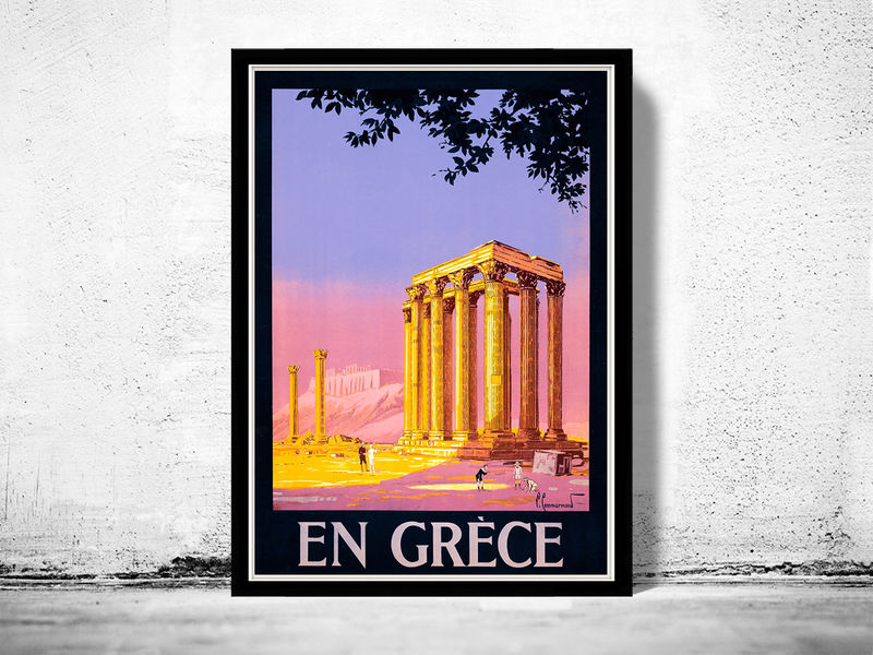 Vintage Poster of Greece 1930 Tourism poster travel - product images