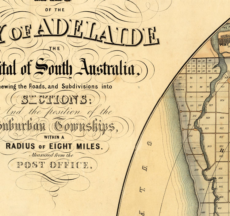 Old Map of Adelaide City Australia 1891 Vintage Map Wall Map Print