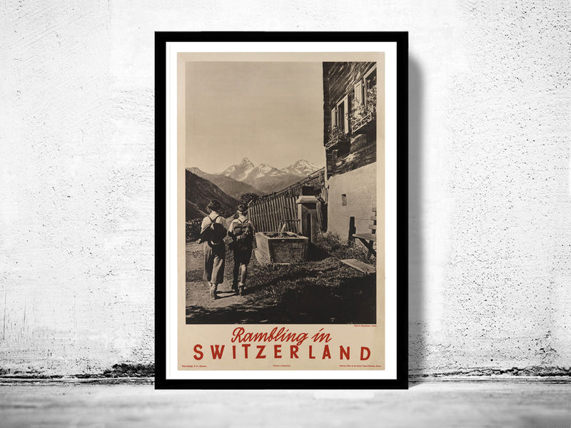 Vintage Poster of Switzerland, Travel Poster Tourism 1930-40 - product images