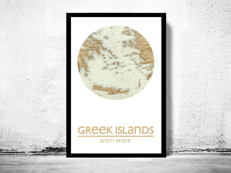 greek islands city poster