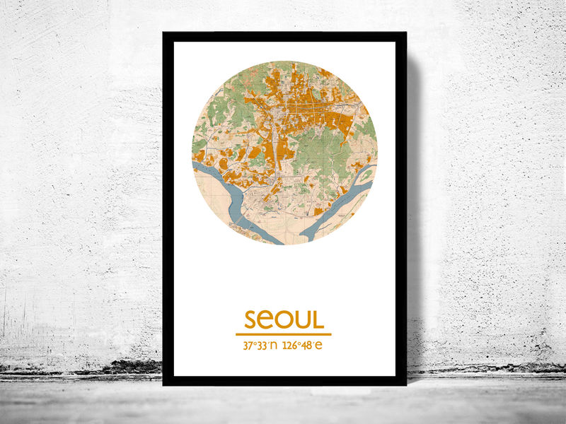 SEOUL - city poster - city map poster print - VINTAGE MAPS AND PRINTS