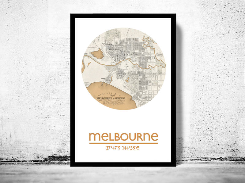 MELBOURNE city poster city map poster print VINTAGE MAPS AND PRINTS