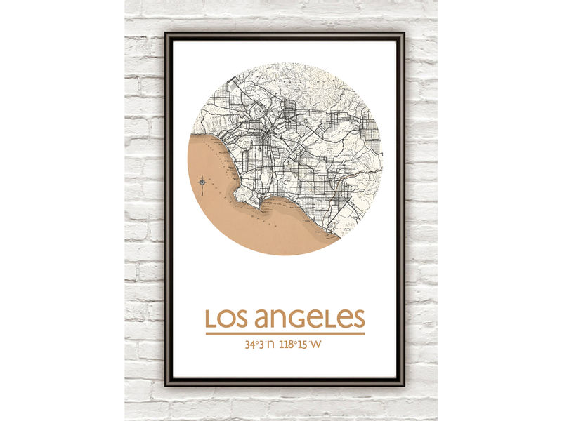 LOS ANGELES city poster city map poster print VINTAGE MAPS AND PRINTS