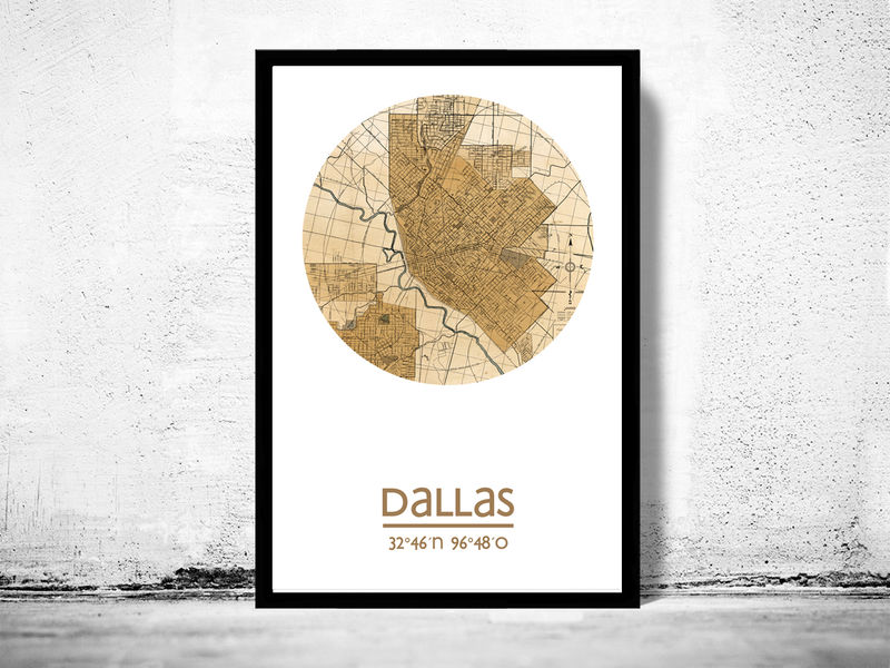 DALLAS city poster city map poster print VINTAGE MAPS AND PRINTS