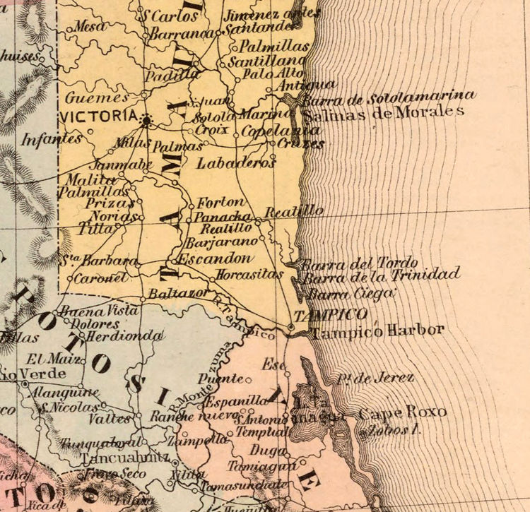 old map of mexico republic 1859 old map template