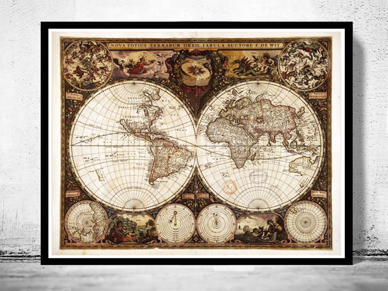 20x28 1660 Nova Terrarum Old World Historic Map