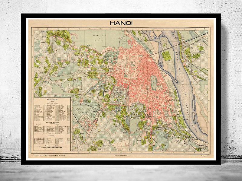 old map of hanoi vietnam 1929 old maps and vintage prints