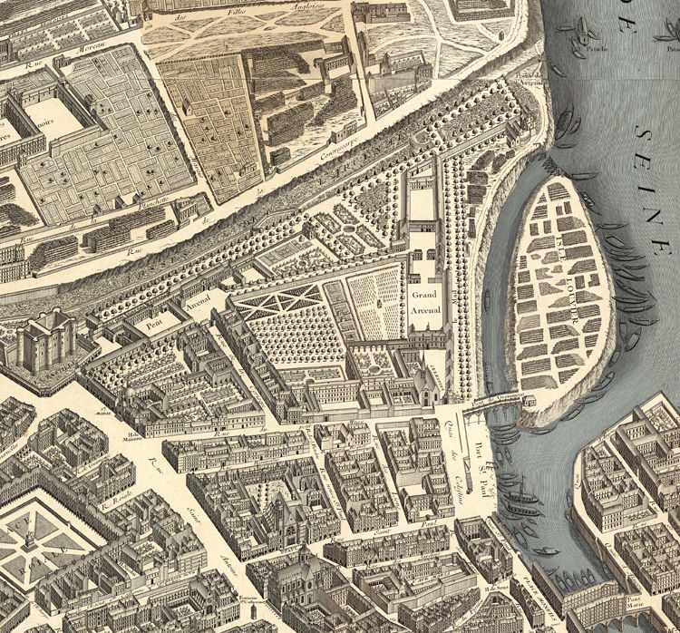 Old Map of Paris Turgot Map 1739 (four plates) Vintage Map