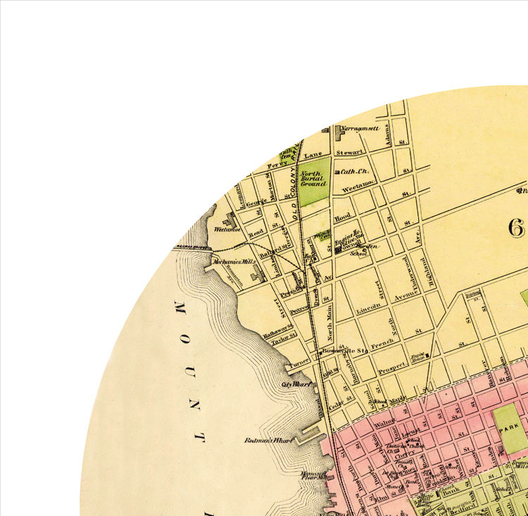 FALL RIVER city poster city map poster print VINTAGE MAPS AND PRINTS