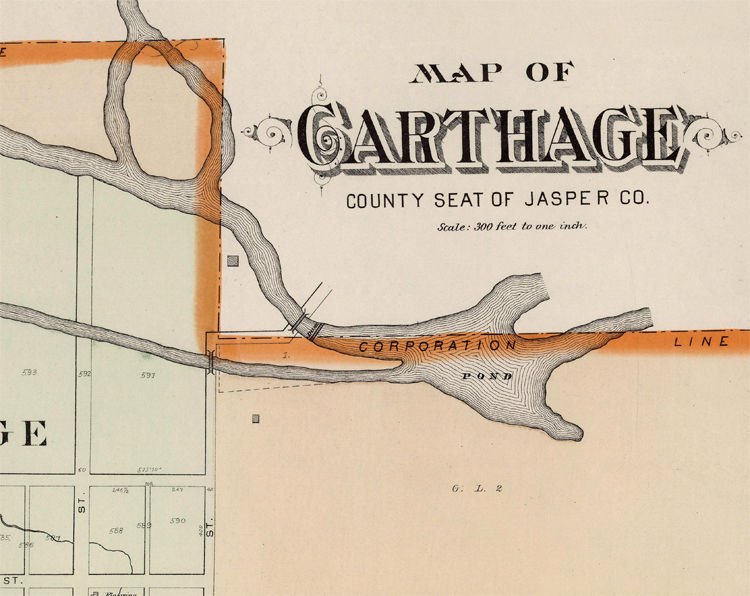 Old map of Carthage Missouri 1895 Vintage Map Wall Map Print VINTAGE
