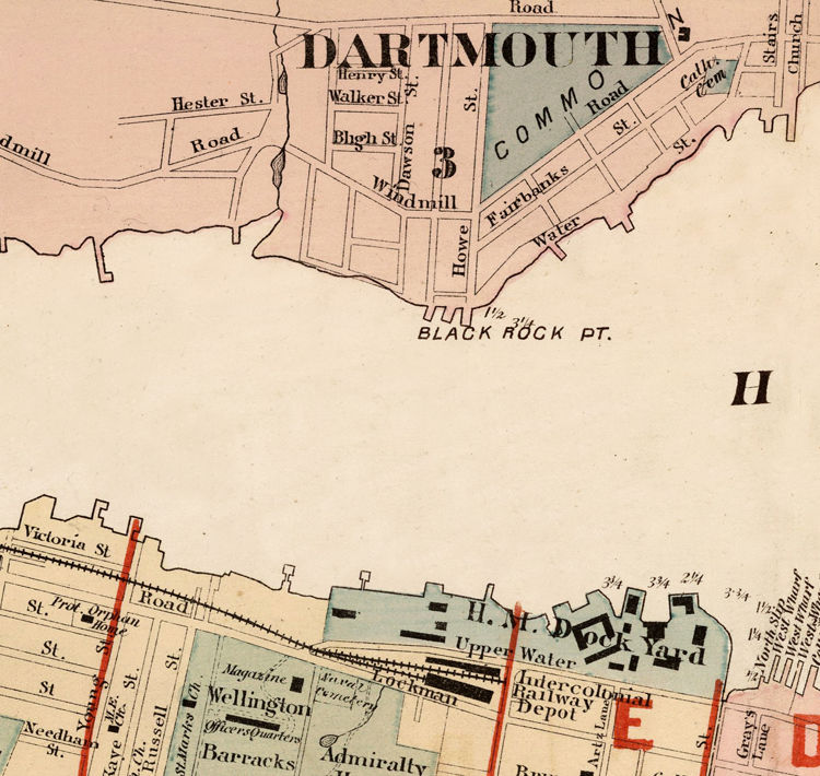 Old Map of Halifax Nova Scotia Canada 1878 (2) Vintage Map Wall Map