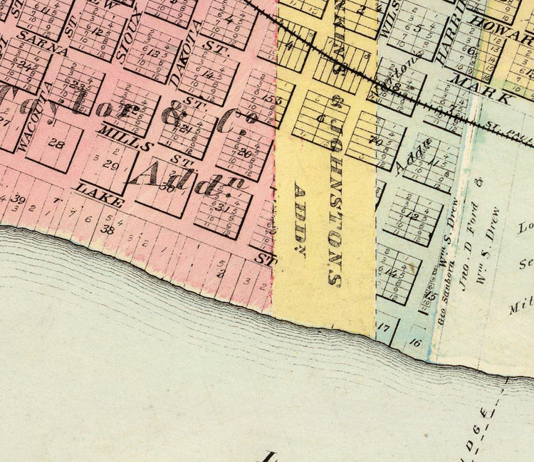 Old map of Winona Minnesota 1874 Vintage Map Wall Map Print VINTAGE