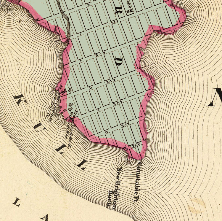 Old Map of Bayonne New Jersey 1872 VINTAGE MAPS AND PRINTS