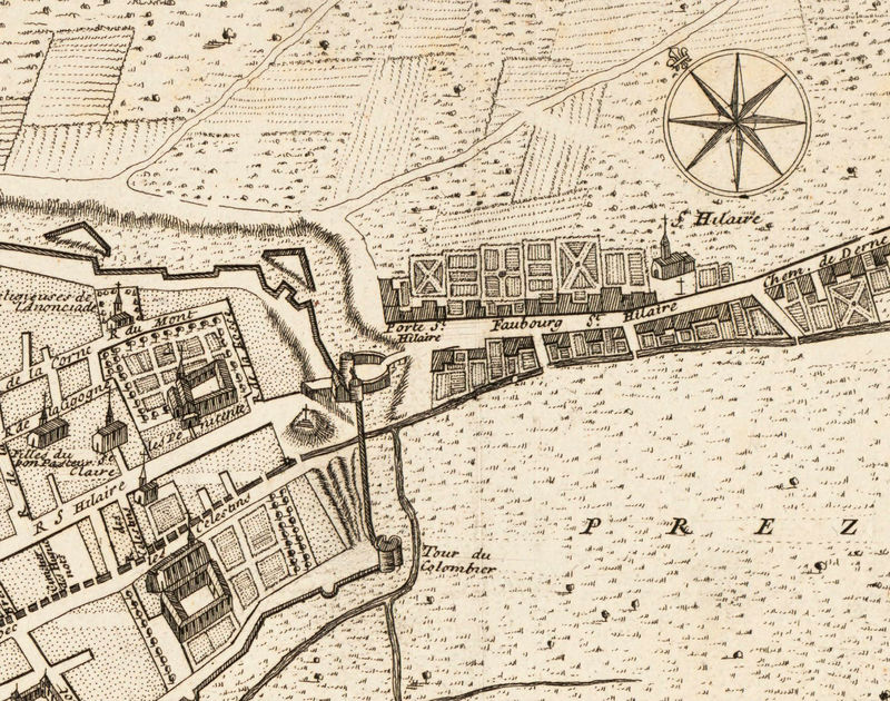 Old Map of Rouen 1740 France Vintage Map Wall Map Print VINTAGE MAPS