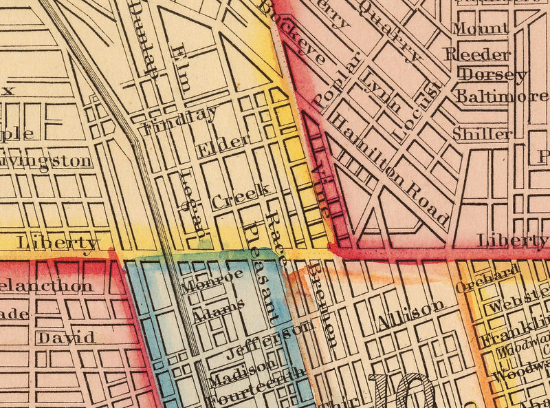Old Map of Cincinnati suburbs 1860 Vintage Map Wall Map Print VINTAGE