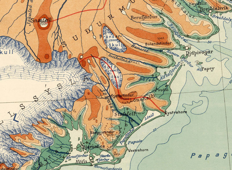 Old Map of Iceland Islandia 1928 Vintage Map Wall Map Print - VINTAGE MAPS AND PRINTS
