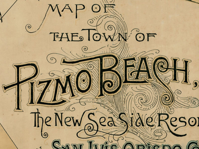 Old Map of Pismo Beach San Luis Obispo 1887 VINTAGE MAPS AND PRINTS